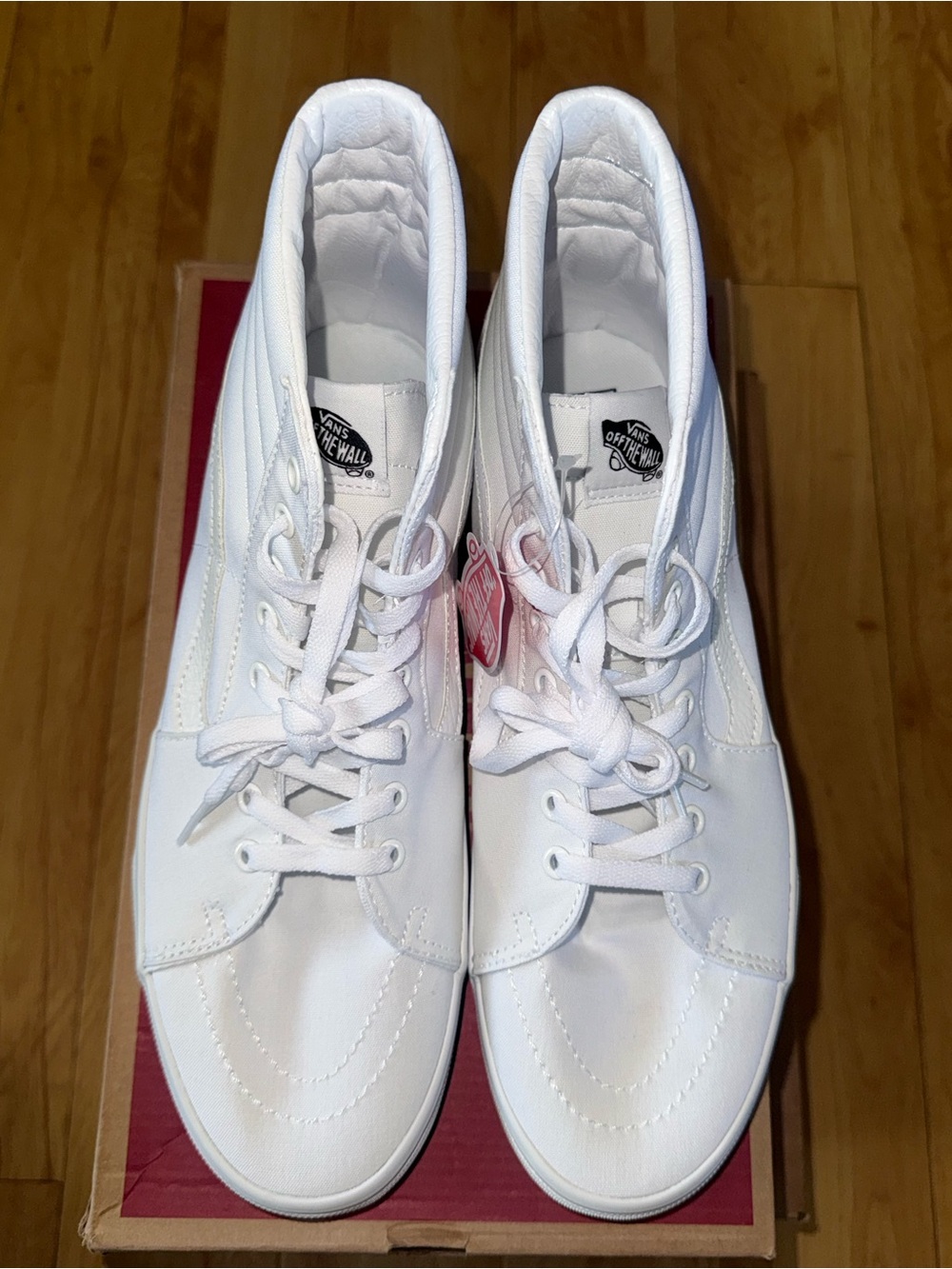 Vans Men’s White High-Top Canvas Sneakers - Picture 5 of 13